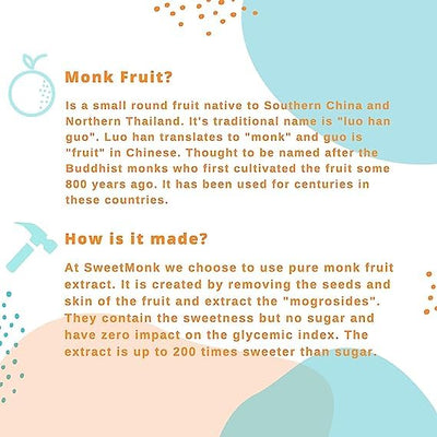 100% Pure Original Monk Fruit Sweetener Liquid Sugar Substitute by SweetMonk - 1.7oz |No Water Added Monk Fruit Extract | Zero Calorie Keto Friendly Monk Fruit Drops |Vegan, Gluten Free and Kosher