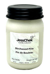 JessChek Birchwood Pine Soy Candle, 16 oz (475 ml) - Crisp, Clean, Refreshing Blend of Birch, Cedar, Pine with a hint of Citrus, Hand Poured in Canada