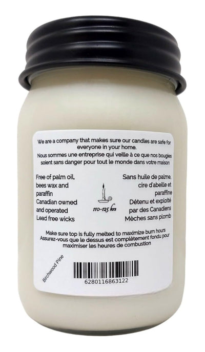 JessChek Birchwood Pine Soy Candle, 16 oz (475 ml) - Crisp, Clean, Refreshing Blend of Birch, Cedar, Pine with a hint of Citrus, Hand Poured in Canada