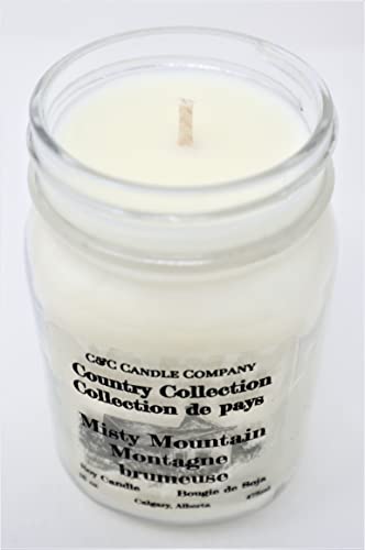 Country Collection Misty Mountain (Pine, Citrus & Floral Notes) Soy Candle, 16 oz (475ml), Hand Poured in Canada by C&C Candle Company Inc.