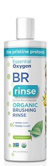 Essential Oxygen Organic Brushing Rinse Toothpaste Mouthwash for Whiter Teeth, Fresher Breath, and Healthier Gums, Peppermint 16 fl. oz