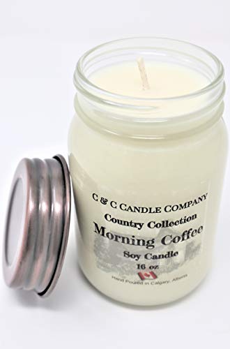 Country Collection Morning Coffee Soy Candle, Large 16 oz, Canadian Made, Hand Poured by C & C Candle Company Inc.