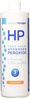 Essential Oxygen+ Hydrogen Peroxide 3% Food Grade 16 oz (Pack of 2)