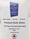 Platinum Alberta Premium Bully Sticks for Dogs - 220G (5"-6"). Made in Alberta, Canada in a Family Run Business - 100% Grass Fed Alberta Beef, 100% Beef Pizzle, All Natural, Low Odour, No Preservatives