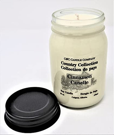 Country Collection Cinnamon Soy Candle, Large 16 oz (475 ml), Canadian Made, Hand Poured by C&C Candle Company Inc.