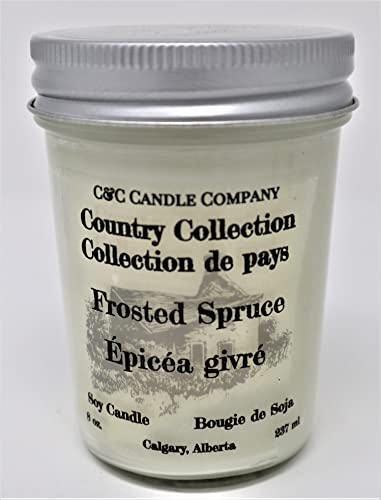 Country Collection Candle Set (Frosted Spruce & Winter Forest) - Soy Candles, 2x8oz (237ml) - Hand Poured in Canada by C&C Candle Company Inc.