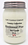 Country Collection Birchwood Pine Soy Candle, Large 16 oz, Canadian Made, Hand Poured by C & C Candle Company Inc.