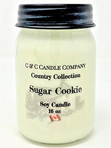 Country Collection Sugar Cookie Soy Candle, Large 16 oz, Hand Poured in Canada by C & C Candle Company Inc.