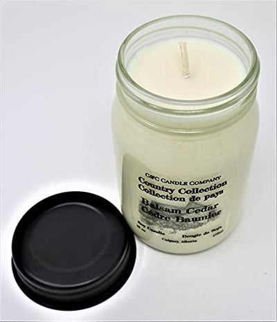 Country Collection Balsam Cedar Soy Candle, Large 16 oz (475 ml), Canadian Made, Hand Poured by C&C Candle Company Inc.