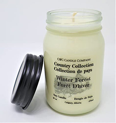 Country Collection Winter Forest (Balsam, Pine & Fir with Warmth of Cedarwood) Soy Candle, Large 16 oz (475ml), Canadian Made, Hand Poured by C&C Candle Company Inc.