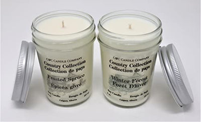 Country Collection Candle Set (Frosted Spruce & Winter Forest) - Soy Candles, 2x8oz (237ml) - Hand Poured in Canada by C&C Candle Company Inc.