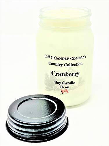 Country Collection Cranberry Soy Candle, Large 16 oz. Hand Poured in Canada by C & C Candle Company Inc.