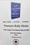 Platinum Alberta Premium Bully Stick Nibbles for Dogs - 220G (1"-3" Approx.) Made in Alberta, Canada in a Family Run Business - 100% Grass Fed Alberta Beef, 100% Beef Pizzle, All Natural, Low Odour, No Preservatives