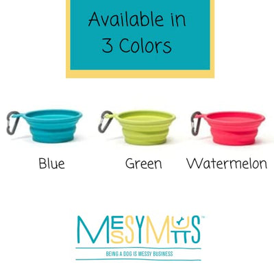 Messy Mutts Silicone Collapsible Bowl | Pet Travel Necessity | Portable Water or Food Dish | Pop Up Watering Bowl | Camping, Hiking, Walking Accessory