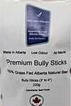 Platinum Alberta Premium Bully Sticks for Dogs - 220G (3"-4"). Made in Alberta, Canada in a Family Run Business - 100% Grass Fed Alberta Beef, 100% Beef Pizzle, All Natural, Low Odour, No Preservatives