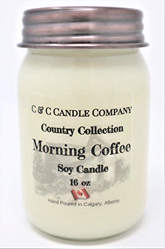 Country Collection Morning Coffee Soy Candle, Large 16 oz, Canadian Made, Hand Poured by C & C Candle Company Inc.