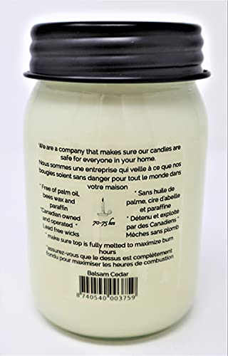 Country Collection Balsam Cedar Soy Candle, Large 16 oz (475 ml), Canadian Made, Hand Poured by C&C Candle Company Inc.