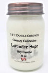 Country Collection Lavender Sage Soy Candle, Large 16 oz, Canadian Made, Hand Poured by C & C Candle Company Inc.