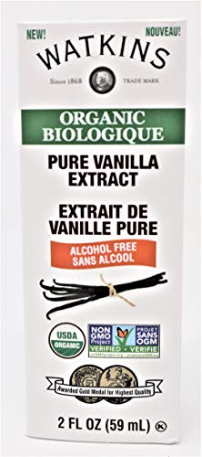 Watkins Organic Pure Vanilla Extract Alcohol Free, 59 mL - Non GMO, USDA Organic, Ingredients All Naturally Derived