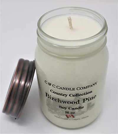 Country Collection Birchwood Pine Soy Candle, Large 16 oz, Canadian Made, Hand Poured by C & C Candle Company Inc.