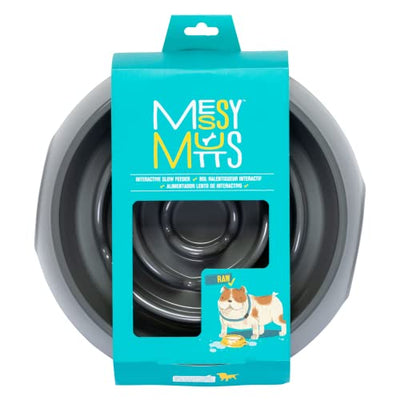 Messy Mutts Interactive Slow Feeder | Puzzle Slow Feeder Dog or Cat Bowl | Enrichment Food Dish to Slow Eating, Prevent Bloating