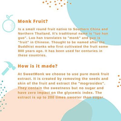 100% Pure Original Monk Fruit Sweetener Liquid Sugar Substitute by SweetMonk - 1.7oz | No Water Added Monk Fruit Extract | Zero Calorie Keto Friendly Monk Fruit Drops | Vegan, Gluten Free and Kosher