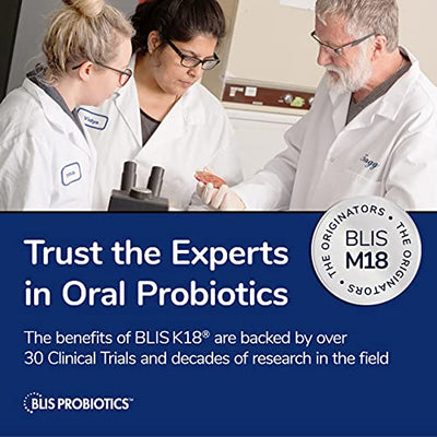 BLIS Teeth & Gums Oral Probiotics for Mouth - Potent BLIS M18, 1 Billion CFU Per Serve - Dental Probiotic to Help Prevent Gingivitis and Plaque Build Up, Adults and Children, Sugar-Free, 30 Lozenges